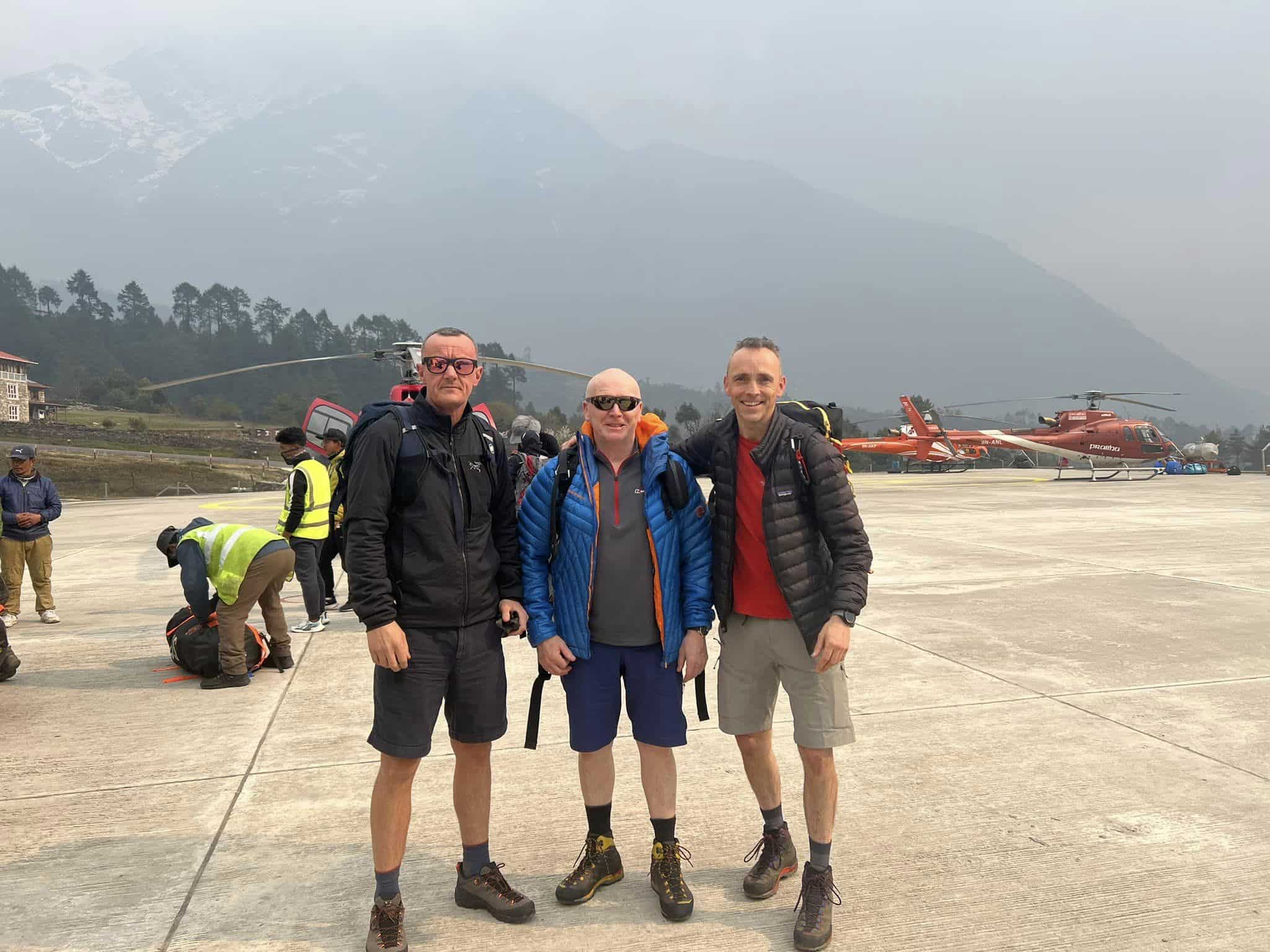 Getting ready to fly in a helicpter from kathmandu to Lukla