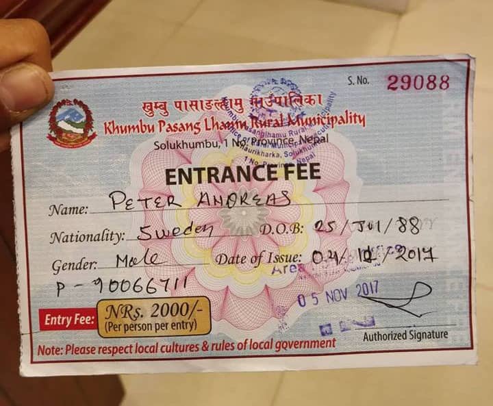 Everest Base Camp Trek Permit Everest Trek Permit