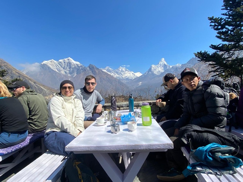 everest view hotel having breakfast