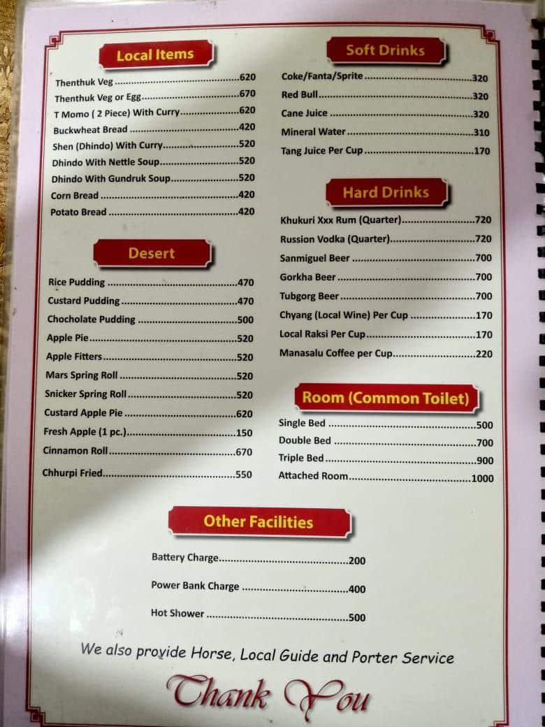 Manaslu Trek Food Food manaslu nepal