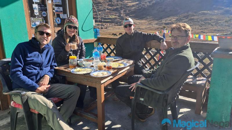 Langtang Valley Trek Having lunch in Langtang 1