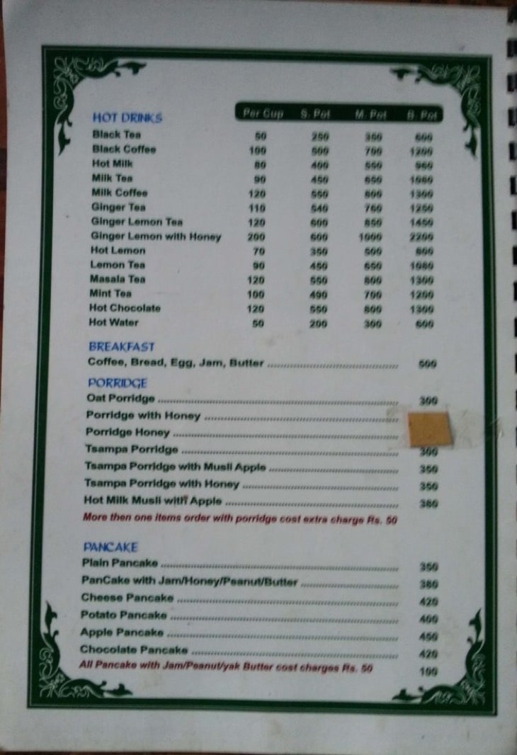 What Kind of Food Is Available During the Langtang Trek? Hot Drink food menu langtang