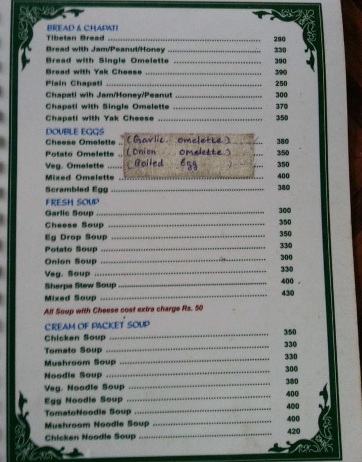 What Kind of Food Is Available During the Langtang Trek? Langtang Breakfast food menu