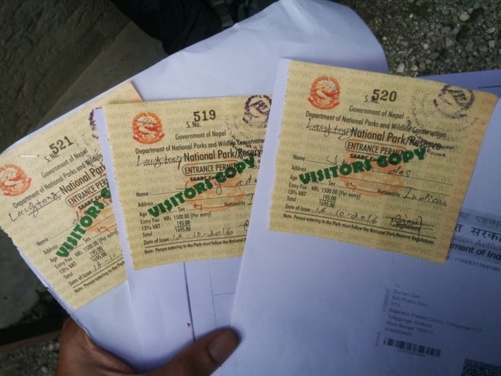 Permits Required for Helambu Trek Langtang-National-Park-entrance-permit-1