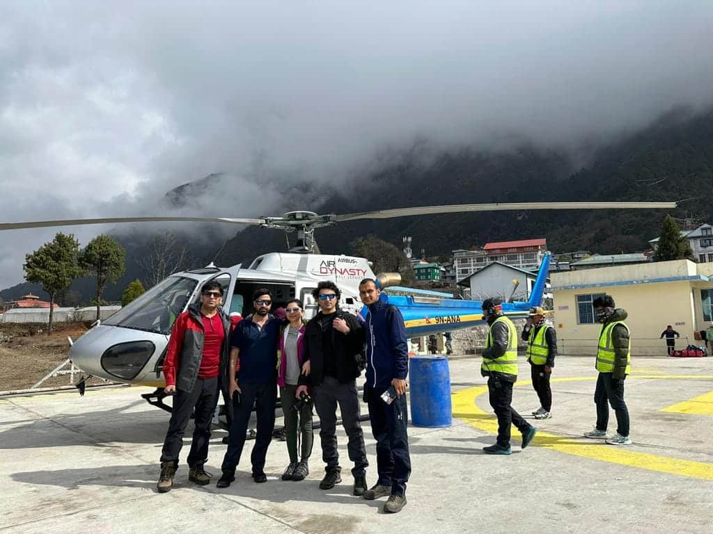 How Difficult is Everest Base Camp Trek? Lukla Airport next to helicopter