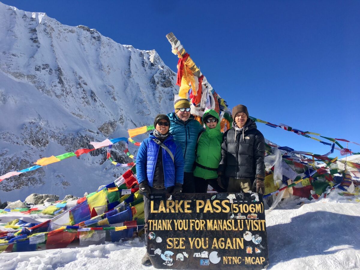 When is the best time to trek the Manaslu Circuit? Larke pass in the early December.