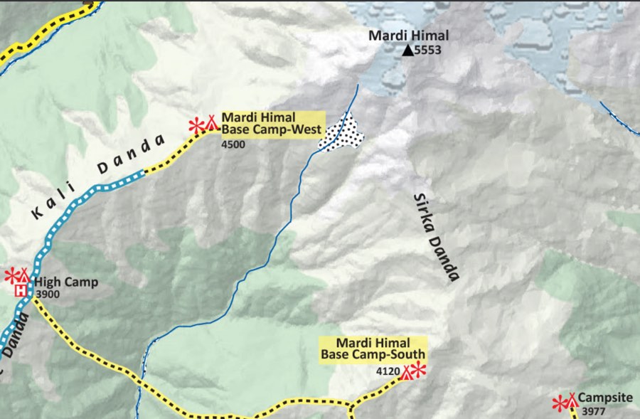 Mardi Himal Base Camp Trek mardi himal base camp trek map