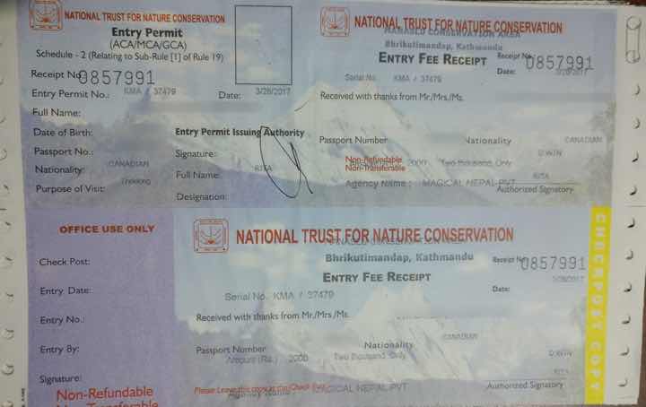 Manaslu Trek Permit MCAP permits manaslu trek