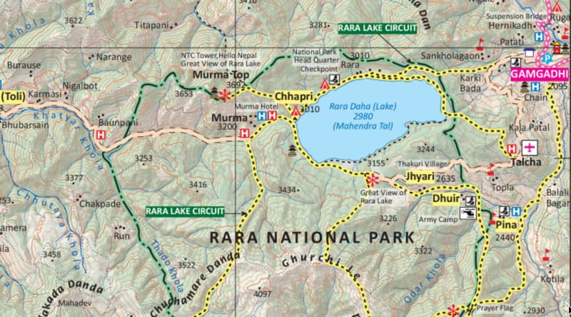 Jumla Rara Lake Trek rara lake trek map