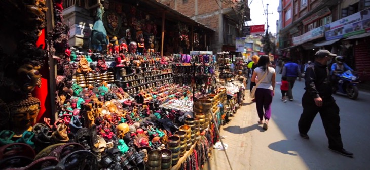 Where to Stay in Kathmandu? Thamel Street shop selling handicraft iteam
