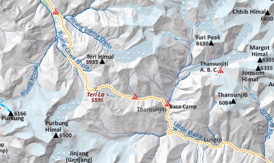 Nar Phu Teri La Upper Mustang Trek upper mustang nar phu teri la map